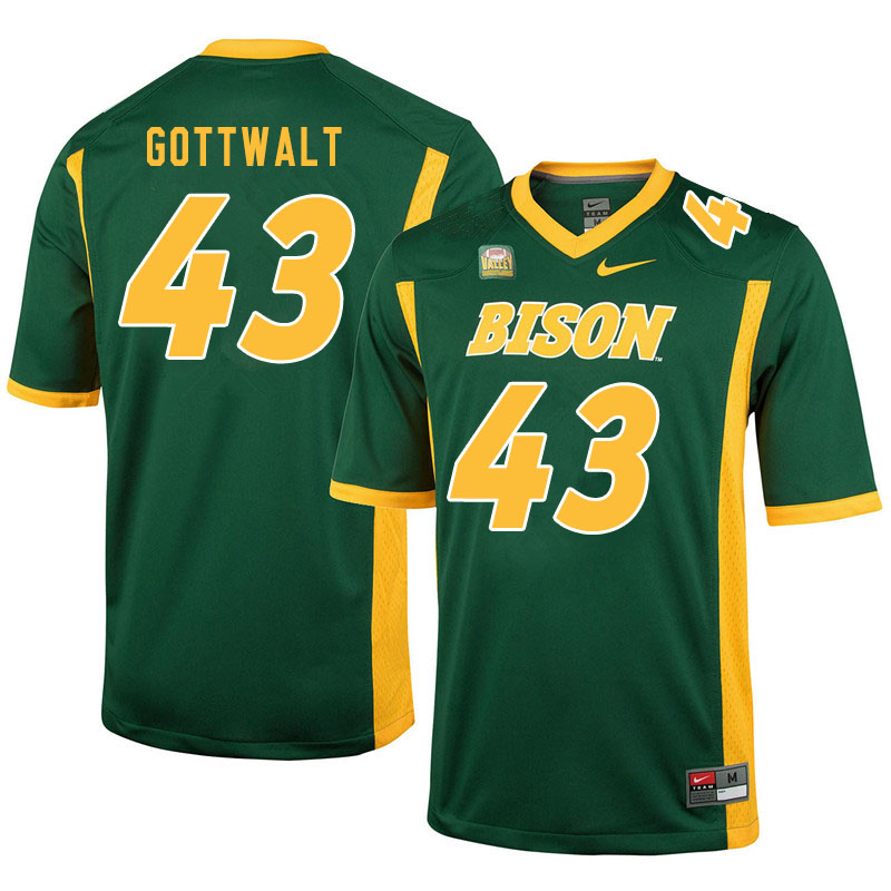 Men #43 Zach Gottwalt North Dakota State Bison College Football Jerseys Sale-Green